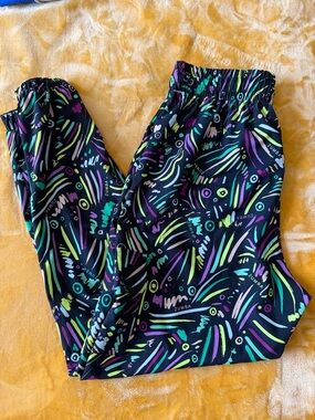 Zumba Fitness Black Neon Abstract Dance Leggings